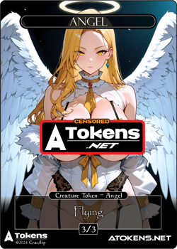 Angel Token Art Card 3/3 Flying – White Angel For MTG *Censored - Image 1