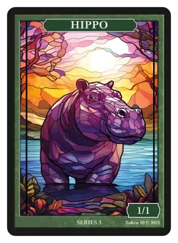 Hippo Stained Glass Token Givememana Tokens Magic the Gathering - Image 1