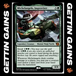 Michelangelo, Improviser - 0119 - M - Foil - TMNT - MTG - NM/M - Image 1