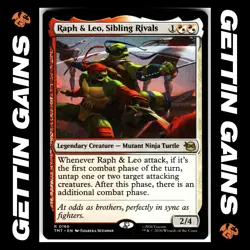 Raph & Leo, Sibling Rivals - 0166 - R - Non-Foil - TMNT - MTG - NM/M - Image 1