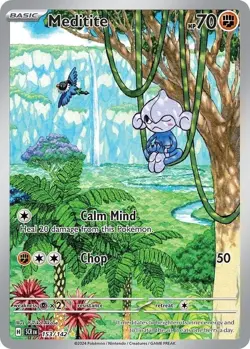 Meditite 153/142 SV07: Stellar Crown Illustration Rare Pokemon Card 153/142 NM - Image 1