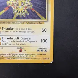 Pokemon Vintage Holo Zapdos Base Set 16/102 WotC 1999 - Image 4