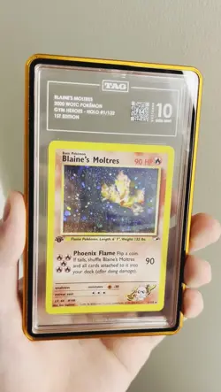 Pokemon 2000 Gym Heroes Blaine's Moltres Holo 1st Edition 1/132 TAG 10 - Image 2