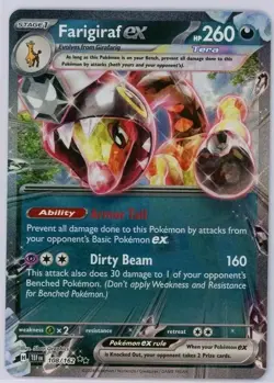 Pokemon TCG Farigiraf ex 108/162 Temporal Forces Double Rare - Image 1