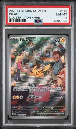 2023 POKEMON MEW EN-151 ILLUSTRATION RARE #173 PIKACHU PSA 8 - Image 1