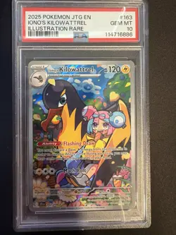 2025 Pokemon Journey Together Iono's Kilowattrel #163/159 PSA 10 GEM MINT - Image 1
