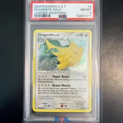 Dragonite 2/146 Legends Awakened Holo Pokemon 2008 PSA 8 - Image 1