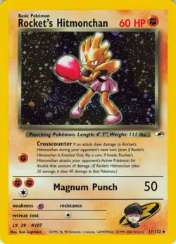 Rocket's Hitmonchan - Holo - 11/132 Gym Heroes - WOTC - Pokemon TCG - 2000 - Image 1