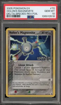 Pokemon Holon's Magnemite EX Delta Species Reverse Holo #70 PSA 10 Gem Mint - Image 1