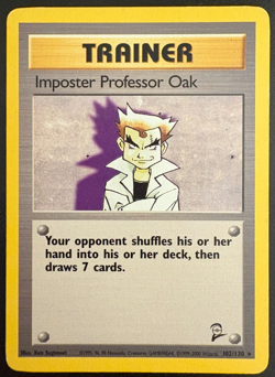 Pokemon TCG Imposter Professor Oak Base Set 2 102/130 Regular Rare MP - Image 1