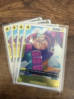 One Piece Tcg 4x Franky Op07-107 R Egghead English Playset - Image 1