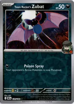 Team Rocket's Zubat 120/182 Reverse Holo SV10: Destined Rivals Pokemon Card TCG - Image 1