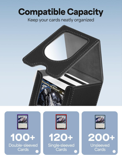 Card Deck Box for MTG Commander, Card Case Holds 100+ Double-Sleeved Cards, Magi - Image 2