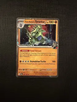 Pokemon TCG Team Rockets Tyranitar Card 096/182 Pokemon Center LP Factory Error - Image 1
