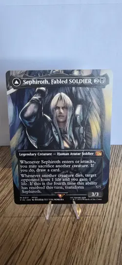 Magic the Gathering Sephiroth Fabled Soldier Borderless Non Foil Near Mint - Image 1