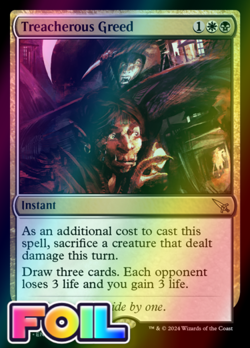 x1 Treacherous Greed MKM MTG 237 FOIL RARE M/NM 1x - Image 1