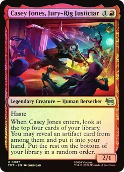 NM Foil Casey Jones, Jury-Rig Justiciar, MTG, TMNT, Magic the Gathering, 87 - Image 1