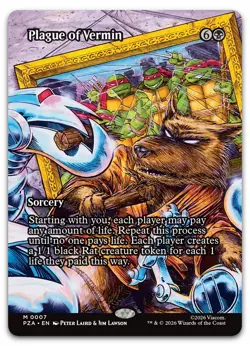 Plague of Vermin (Borderless) #7 (NM) PZA Magic MTG - Image 1