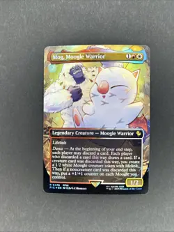Magic MTG Final Fantasy Mog, Moogle Warrior Chocobo Track Foil Rare NM - Image 1