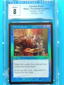 FOILFOIL 🌈💧🧾 Careful Study 🧾💧Odyssey Vintage 2001 MTG | NM++/Mint CGC 8! - Image 1