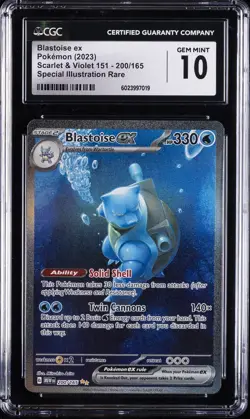 2023 POKEMON SCARLET & VIOLET 151 #200 BLASTOISE EX CGC 10 GEM MINT - Image 1