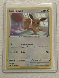 Pokemon Card Eevee - Black Star Promo SWSH212 - Holo - Image 1