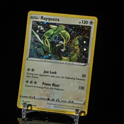 Holo Bleed 🩸 DOUBLE SWIRL 🌀 Rayquaza SWSH029 Holo Crown Zenith Pokemon NM #2 - Image 4