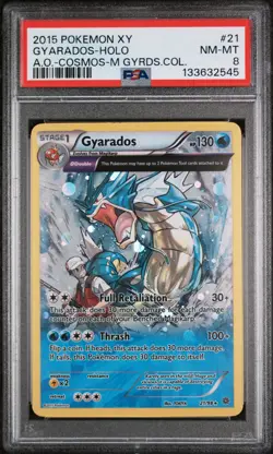 2015 POKEMON XY ANCIENT ORIGINS GYARADOS 21/98 M GYARADOS COL. COSMOS HOLO PSA 8 - Image 3