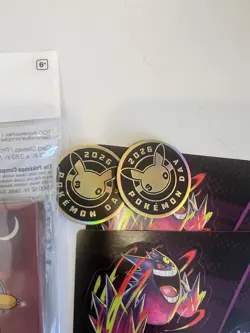Pokemon Card Sleeves Lot. Plus Stickers, Coins And A Pin - Image 3