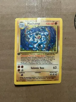 Pokemon TCG Machamp Holo Rare 1st Edition Base Set 8/102 WOTC DMG - Image 1