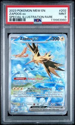 Pokemon TCG Mew en Scarlet & Violet 151 Zapdos EX Special Illustration Rare PSA9 - Image 1