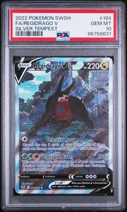 PSA 10 GEM MINT Regidrago V Silver Tempest Full Art Holo Pokemon 184/195 - Image 1