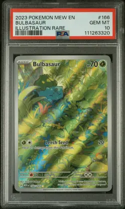 2023 POKEMON MEW EN-151 #166 BULBASAUR ILLUSTRATION RARE PSA 10 - Image 1