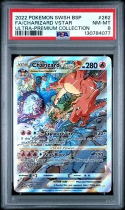 2022 Pokemon Charizard VSTAR SWSH262 #262 PSA 8 UPC Promo - Image 1