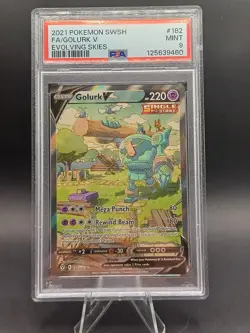 2021 Pokemon Sword and Shield Evolving Skies Golurk V #182 PSA 9 - Image 1