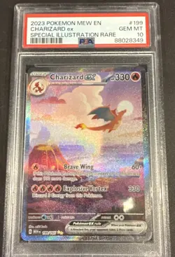 2023 Pokemon Mew En-151 #199 Charizard Ex Special Illustration Rare PSA 10 - Image 1