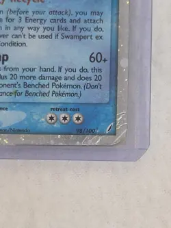 Pokemon Swampert EX TCG Crystal Guardians Holo Card 98/100 2006 Vintage - Image 4