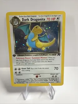 Pokemon TCG Dark Dragonite Holo Rare Card First Edition 5/82 LP 1st Team Rocket - Image 1