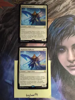 MTG Righteous Valkyrie NM Kaldheim Regular Magic The Gathering - Image 1