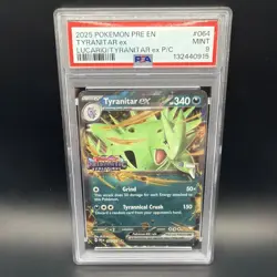 Tyranitar ex (Prismatic Evolutions Stamp) 064/131 cosmos promo Pokemon TCG PSA 9 - Image 1