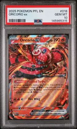 2025 Pokemon Pfl En-Phantasmal Flames #018 Oricorio Ex PSA 10 - Image 1