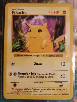 Pokemon TCG - Pikachu Base Set 58/102 Yellow Cheek Damaged - Image 1