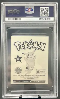 Ash Ketchum Pikachu #S29 Merlin Pokemon Album Stickers Silver Prism 1999 PSA 6 - Image 2