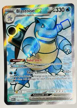 Blastoise ex 184/165 Pokemon English Scarlet & Violet 151 Ultra Rare Full Art NM - Image 1