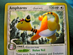 POKEMON DRAGON FRONTIERS AMPHAROS RARE HOLO/FOIL-1/101- NEAR MINT CONDITION! - Image 2