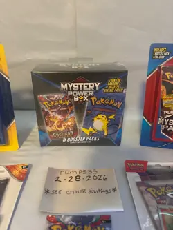 Pokemon Walmart Mystery Power Box 5 Booster Packs + Sealed Lot - Image 2
