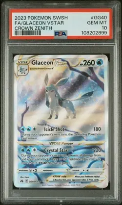 2023 PSA 10 Glaceon Vstar GG40/GG70 Pokemon Crown Zenith Galarian Gallery Holo - Image 1