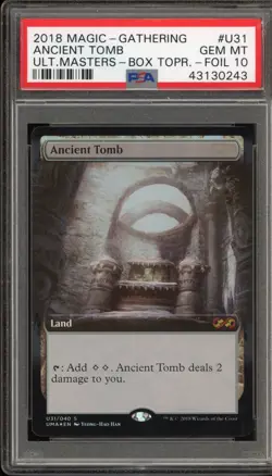 Magic MTG Ancient Tomb Ultimate Masters Bx. Toppers Foil #U31 PSA 10 - Image 1