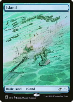 1x Island - Full Art (673) - Foil Light Play, English Secret Lair MTG Magic - Image 1