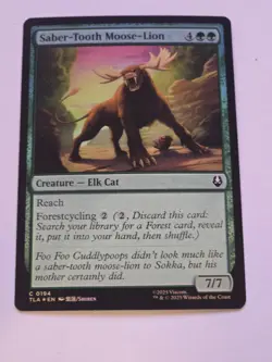 MTG Avatar: The Last Airbender Saber-Tooth Moose-Lion Foil 0194 NM - Image 1